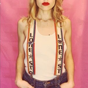 Vintage 1970s Lone Star Beer Suspenders